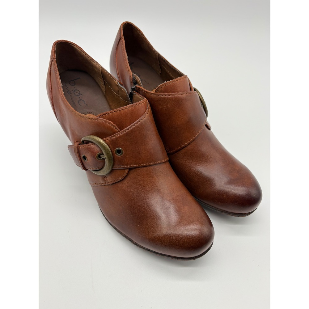 b.o.c. Ankle Booties Womens 9 Brown Excellent Leather Buckle Shooties C16926‎